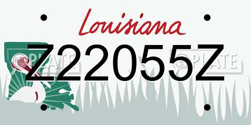 Z22055Z Louisiana License Plate