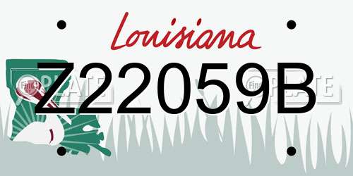 Z22059B Louisiana License Plate