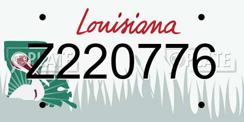 Z220776 Louisiana License Plate