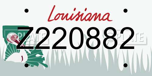 Z220882 Louisiana License Plate