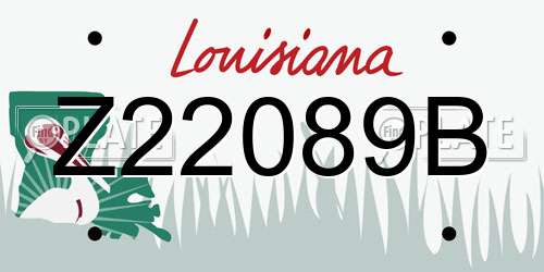 Z22089B Louisiana License Plate
