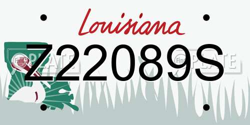 Z22089S Louisiana License Plate