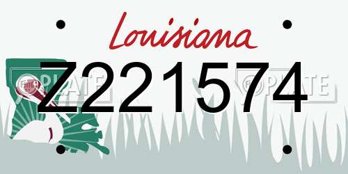 Z221574 Louisiana License Plate