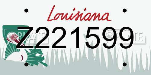 Z221599 Louisiana License Plate
