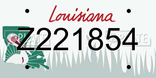 Z221854 Louisiana License Plate