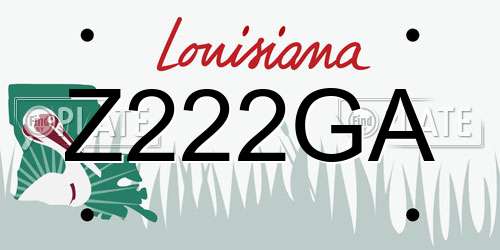Z222GA Louisiana License Plate