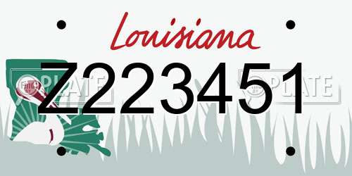 Z223451 Louisiana License Plate