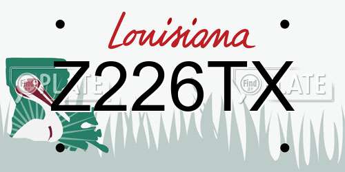 Z226TX Louisiana License Plate