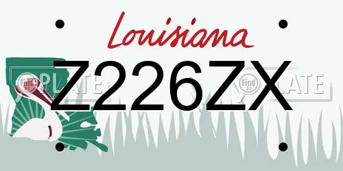 Z226ZX Louisiana License Plate