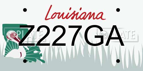 Z227GA Louisiana License Plate