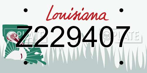 Z229407 Louisiana License Plate