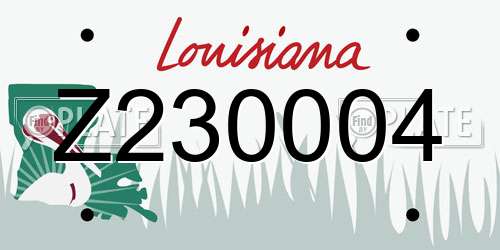 Z230004 Louisiana License Plate