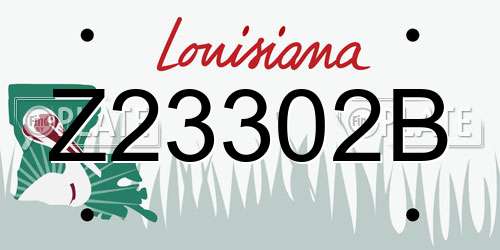 Z23302B Louisiana License Plate