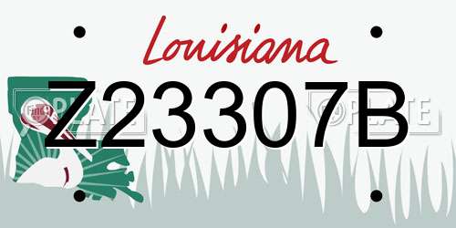 Z23307B Louisiana License Plate