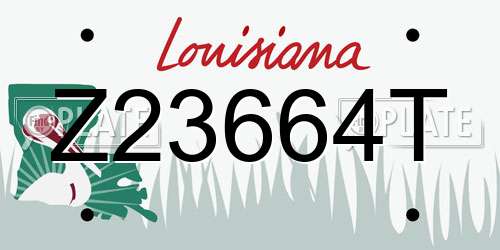 Z23664T Louisiana License Plate