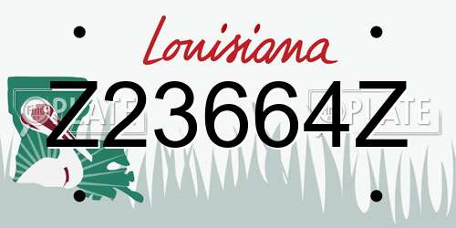 Z23664Z Louisiana License Plate