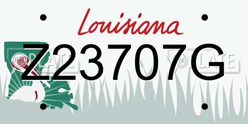 Z23707G Louisiana License Plate