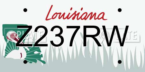 Z237RW Louisiana License Plate