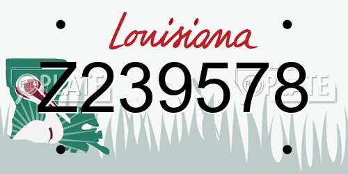 Z239578 Louisiana License Plate