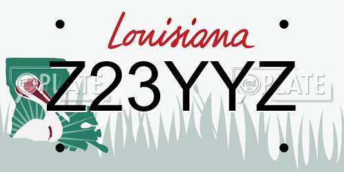 Z23YYZ Louisiana License Plate