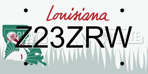 Z23ZRW Louisiana License Plate