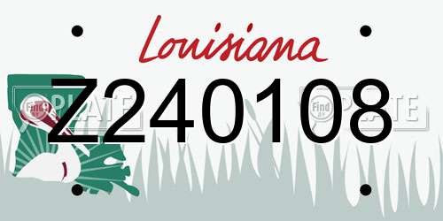 Z240108 Louisiana License Plate