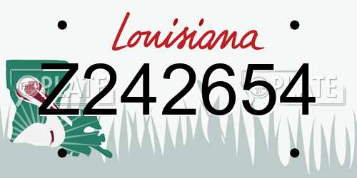 Z242654 Louisiana License Plate