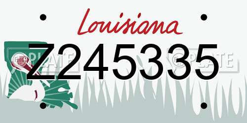 Z245335 Louisiana License Plate