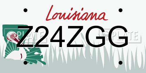 Z24ZGG Louisiana License Plate