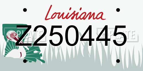 Z250445 Louisiana License Plate