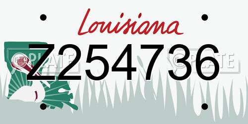 Z254736 Louisiana License Plate