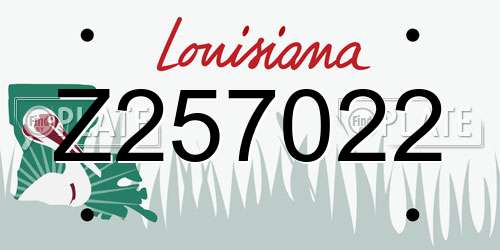 Z257022 Louisiana License Plate