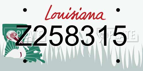 Z258315 Louisiana License Plate