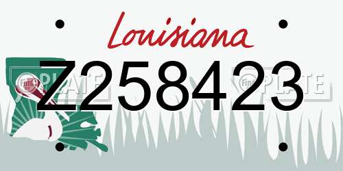 Z258423 Louisiana License Plate