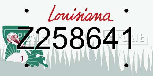 Z258641 Louisiana License Plate