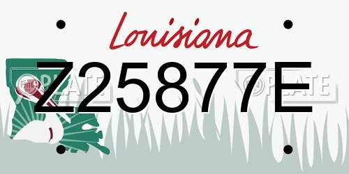 Z25877E Louisiana License Plate
