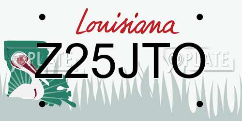 Z25JTO Louisiana License Plate