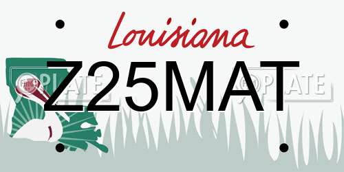 Z25MAT Louisiana License Plate