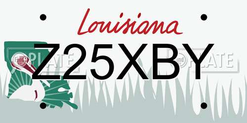 Z25XBY Louisiana License Plate