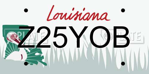 Z25YOB Louisiana License Plate