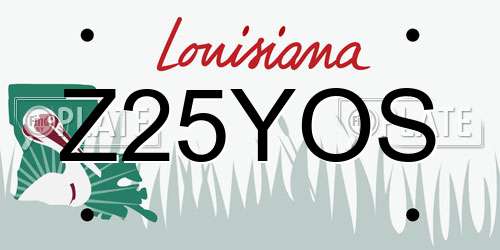 Z25YOS Louisiana License Plate