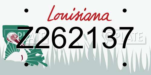 Z262137 Louisiana License Plate