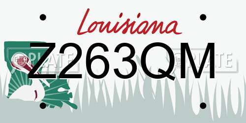 Z263QM Louisiana License Plate