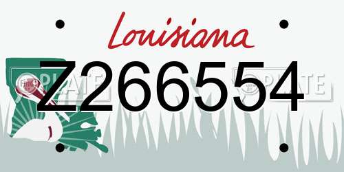 Z266554 Louisiana License Plate
