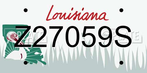 Z27059S Louisiana License Plate