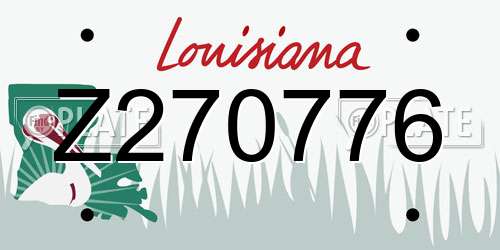 Z270776 Louisiana License Plate