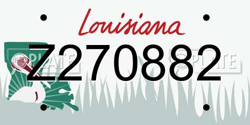 Z270882 Louisiana License Plate
