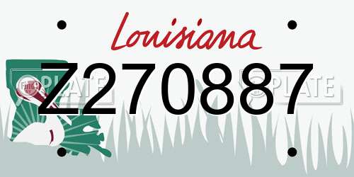 Z270887 Louisiana License Plate