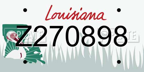 Z270898 Louisiana License Plate