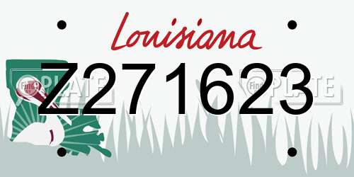 Z271623 Louisiana License Plate